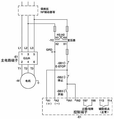 G3JA-C系列三相混合软启动器接线方式